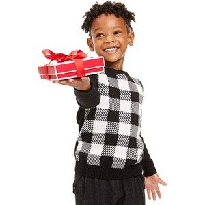 NWT Charter Club Big Boys Buffalo Check Family Sweater Size Large HOLIDAY